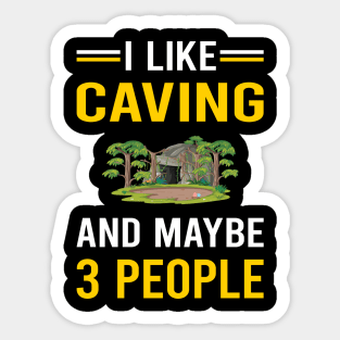 3 People Caving Caver Spelunking Spelunker Speleology Sticker